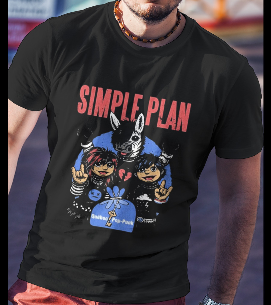 Simple Plan Quebec Pop Punk Passe Partout Mashup 2026 Black T-Shirt