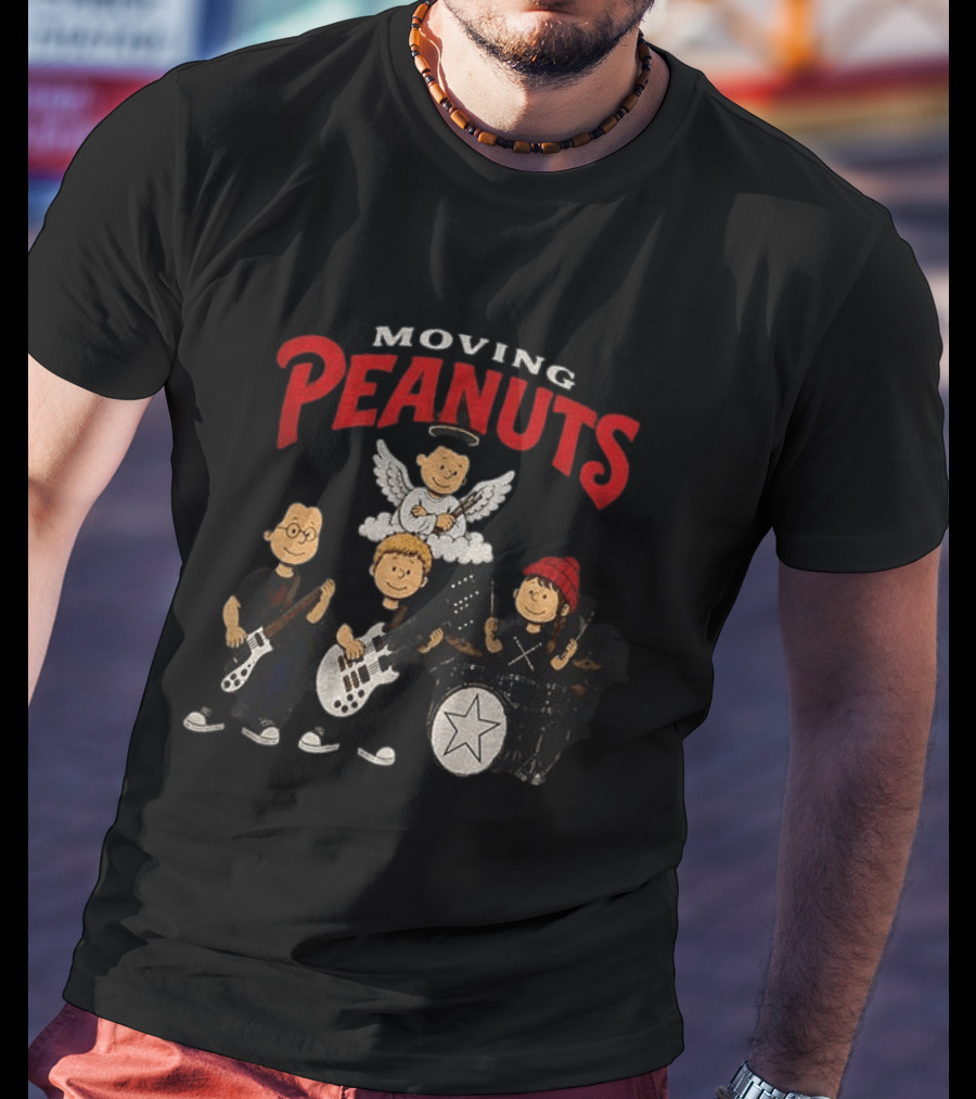 Moving Peanuts Rush Progressive Rock Rushmore Band T-Shirt