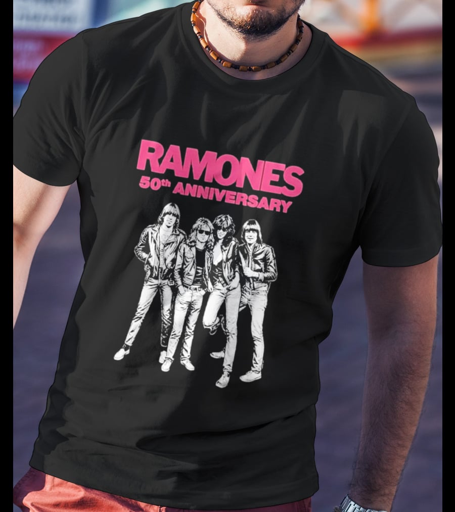 RAMONES 50th Anniversary August 30 2026 Hollywood Forever LA Black T-Shirt