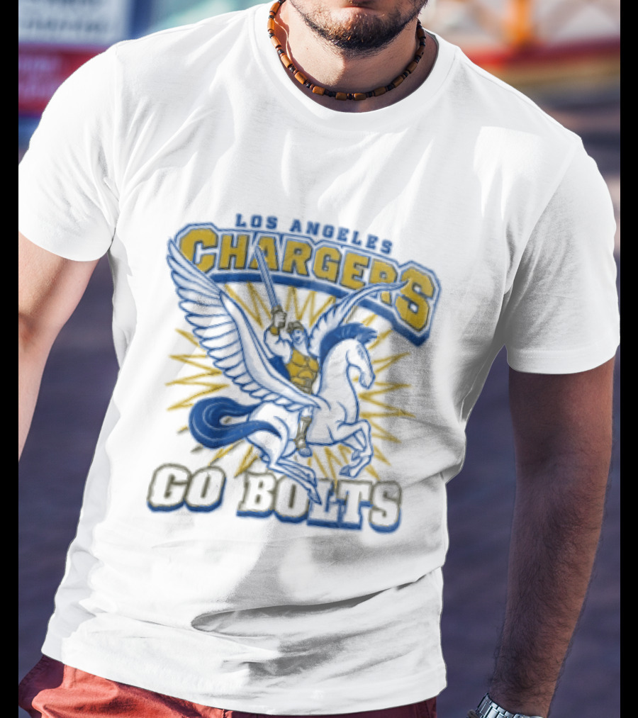 Los Angeles Chargers Pegasus Hercules Go Bolts T-Shirt