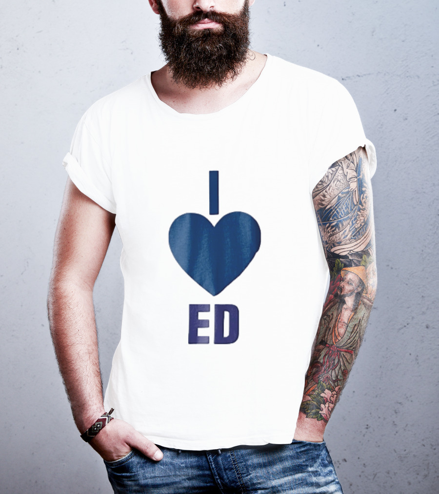I Love ED Solid Blue T-Shirt