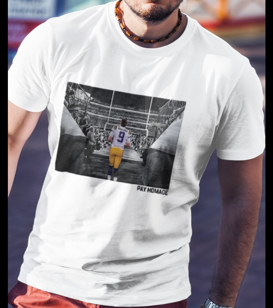 Lsu Tigers NCAA Burreaux Football Player Walking Stadium Tunnel Pay Homage T-Shirt