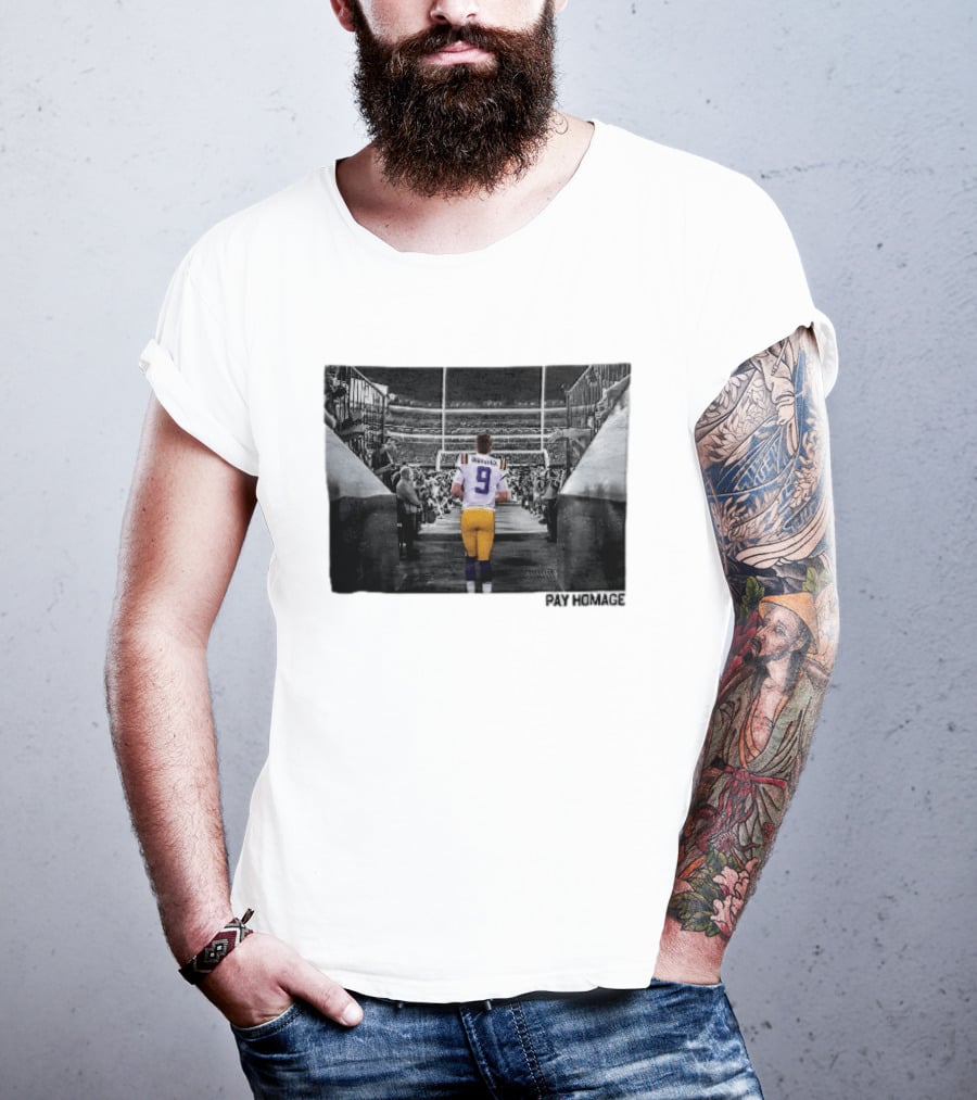 Lsu Tigers NCAA Burreaux Football Player Walking Stadium Tunnel Pay Homage T-Shirt