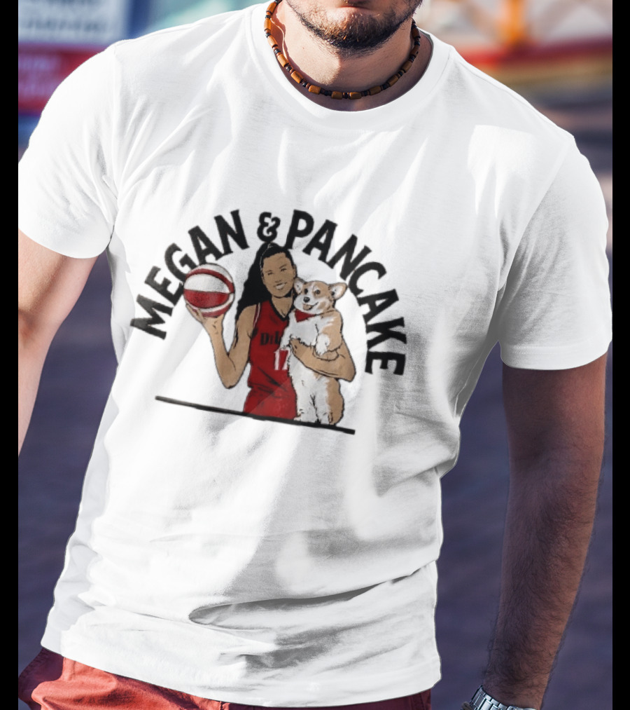 Megan And Pancake Basketball Player Holding Corgi Dog T-Shirt