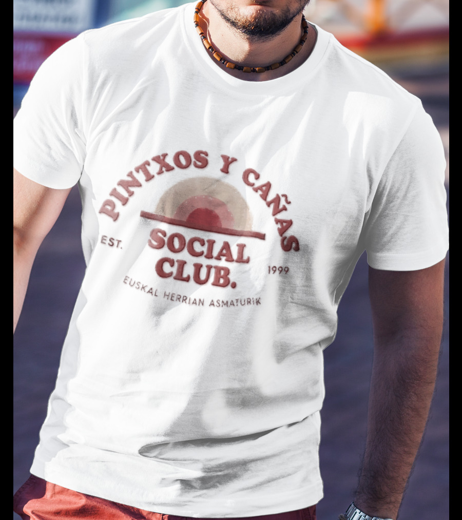 Pintxos Y Canas Social Club Est 1999 Euskal Herrian Asmaturik Sunrise Concentric Arches T-Shirt