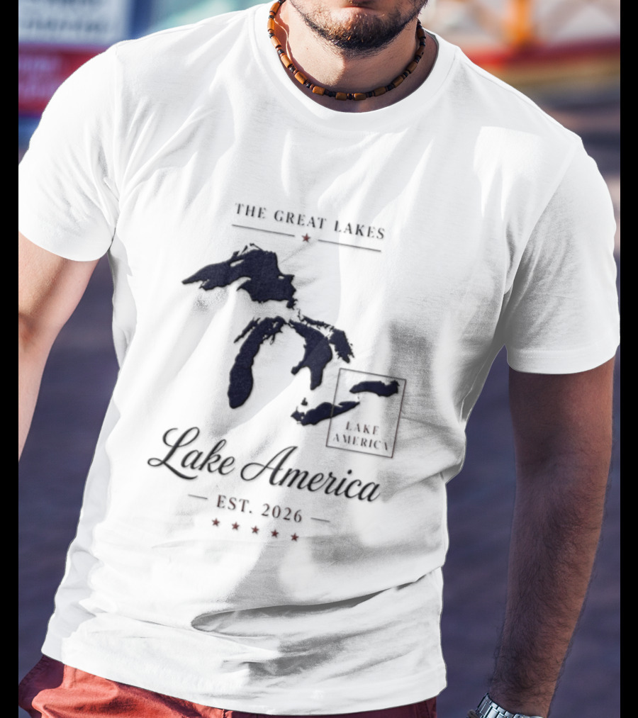The Great Lakes Lake America Est 2026 Map T-Shirt