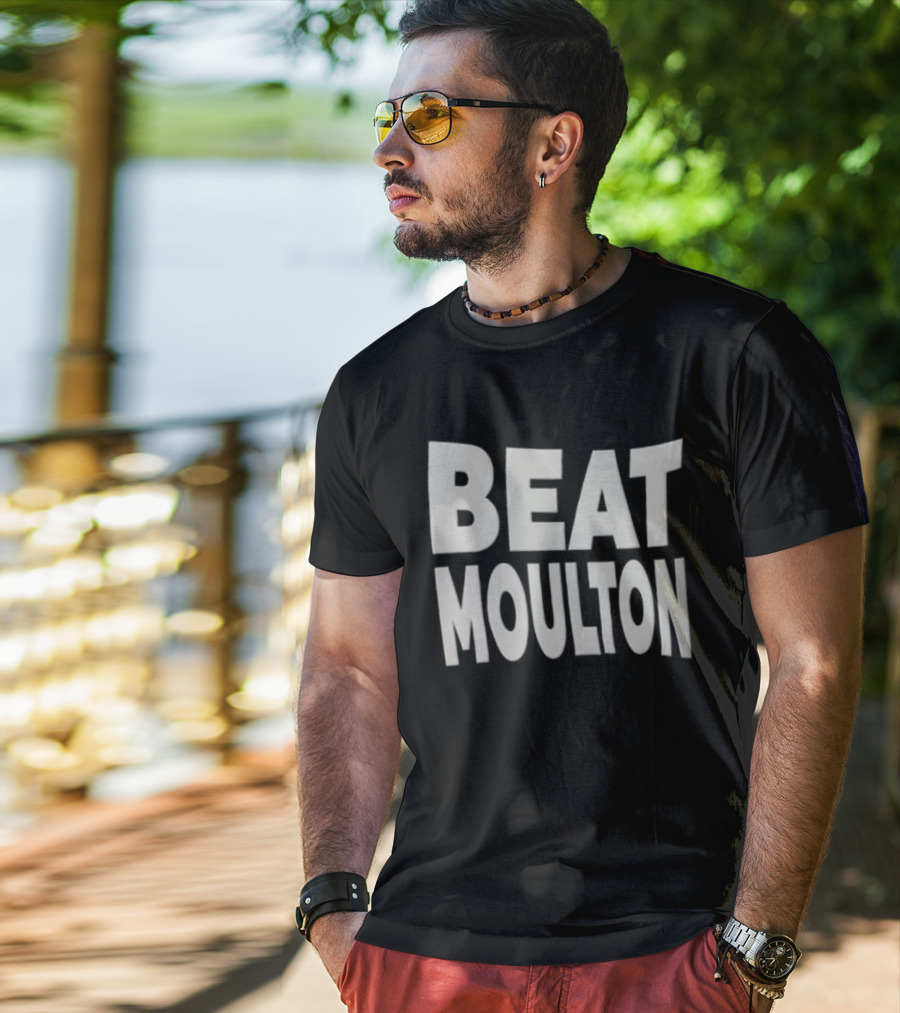 Beat Moulton White Block Lettering T-Shirt