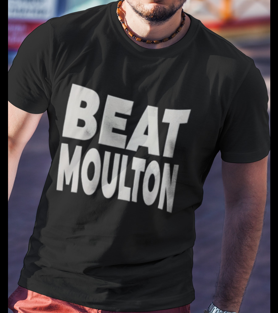 Beat Moulton White Block Lettering T-Shirt