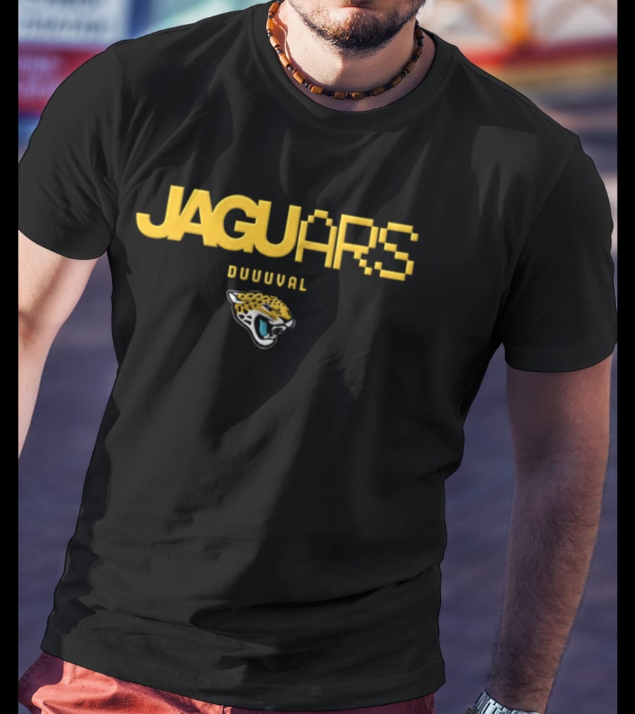 Jacksonville Jaguars Duuuval Pixel Art Jaguars Head T-Shirt