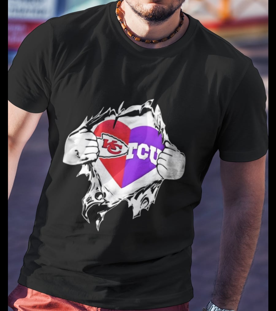 Kansas City Chiefs TCU Horned Frogs Heart Inside Me T-Shirt