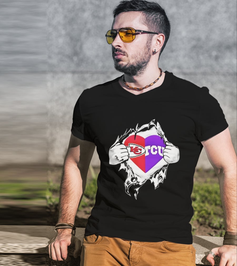 Kansas City Chiefs TCU Horned Frogs Heart Inside Me T-Shirt
