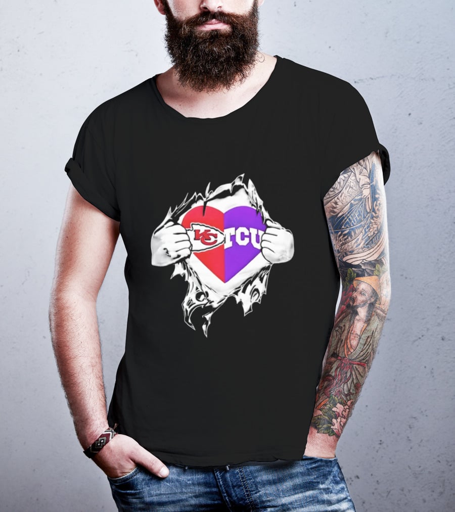 Kansas City Chiefs TCU Horned Frogs Heart Inside Me T-Shirt
