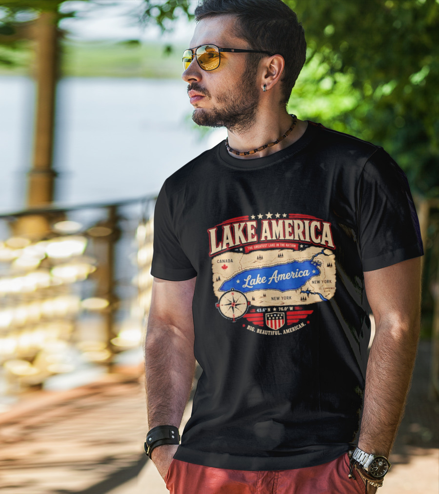 Lake America The Greatest Lake In The Nation 2026 Map T-Shirt