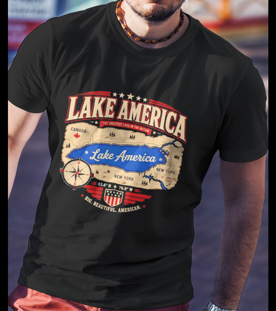 Lake America The Greatest Lake In The Nation 2026 Map T-Shirt