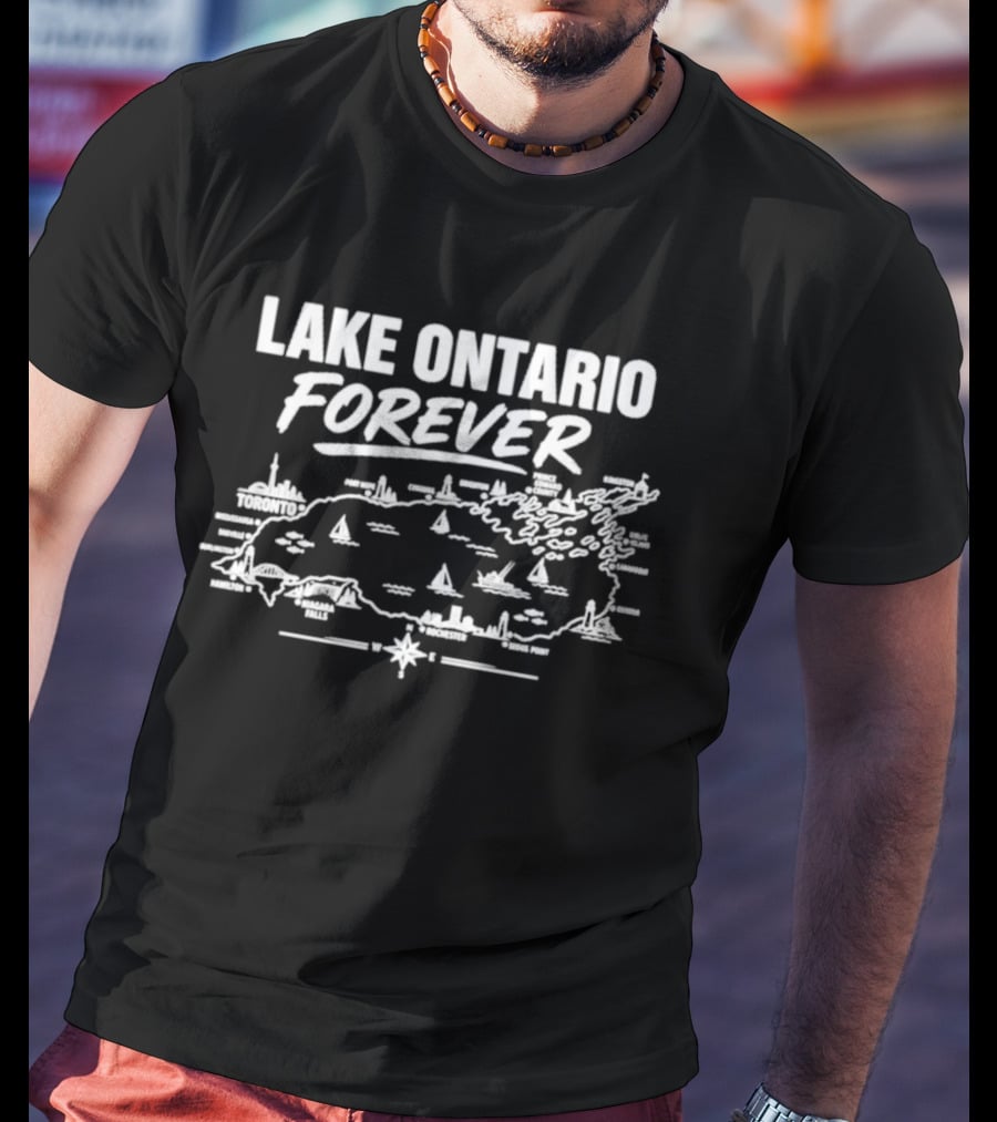 Lake Ontario Forever Map Sailboats 2026 T-Shirt