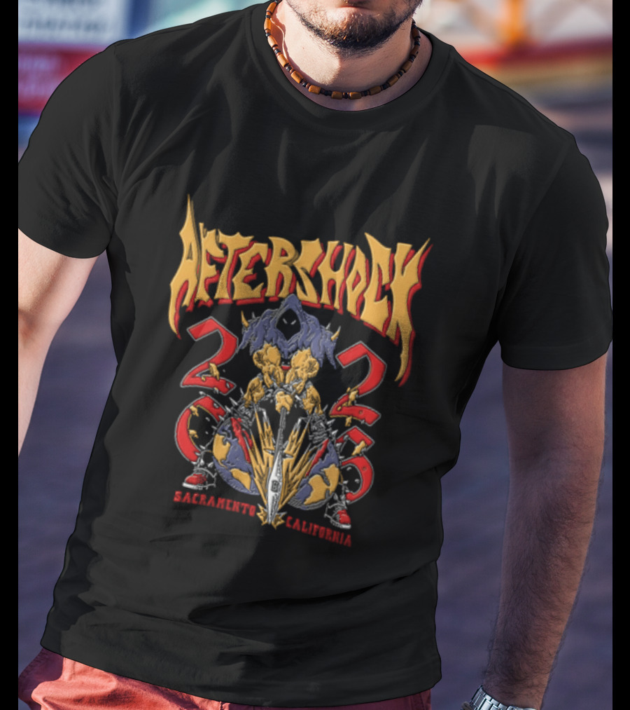 Aftershock 2023 Sacramento California Creature Spear World T-Shirt