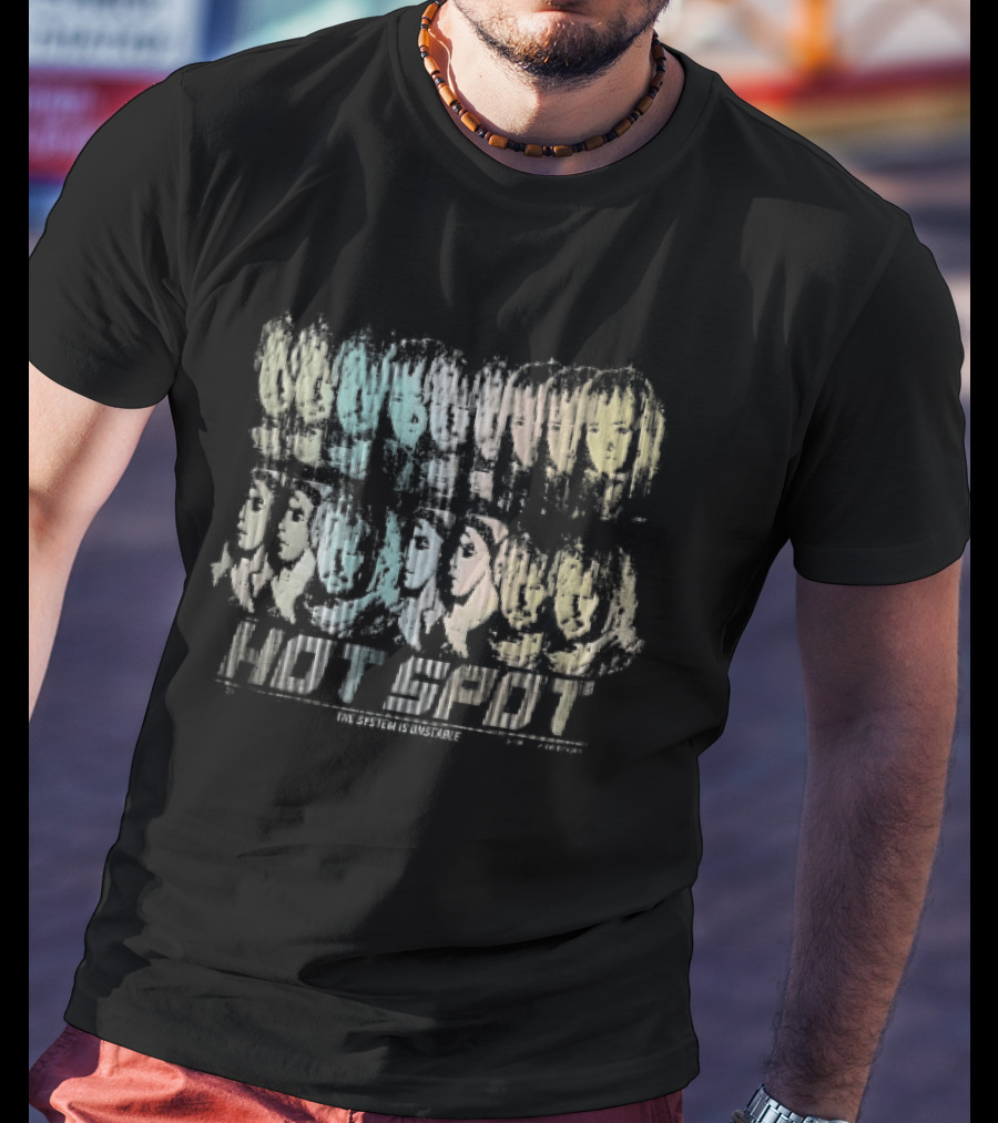 The System Is Unstable ABBA Glitch Vertical Line Rainbow Halftone Hot Spot T-Shirt
