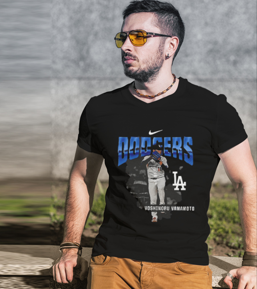 Yoshinobu Yamamoto Los Angeles Dodgers Nike LA Baseball T-Shirt