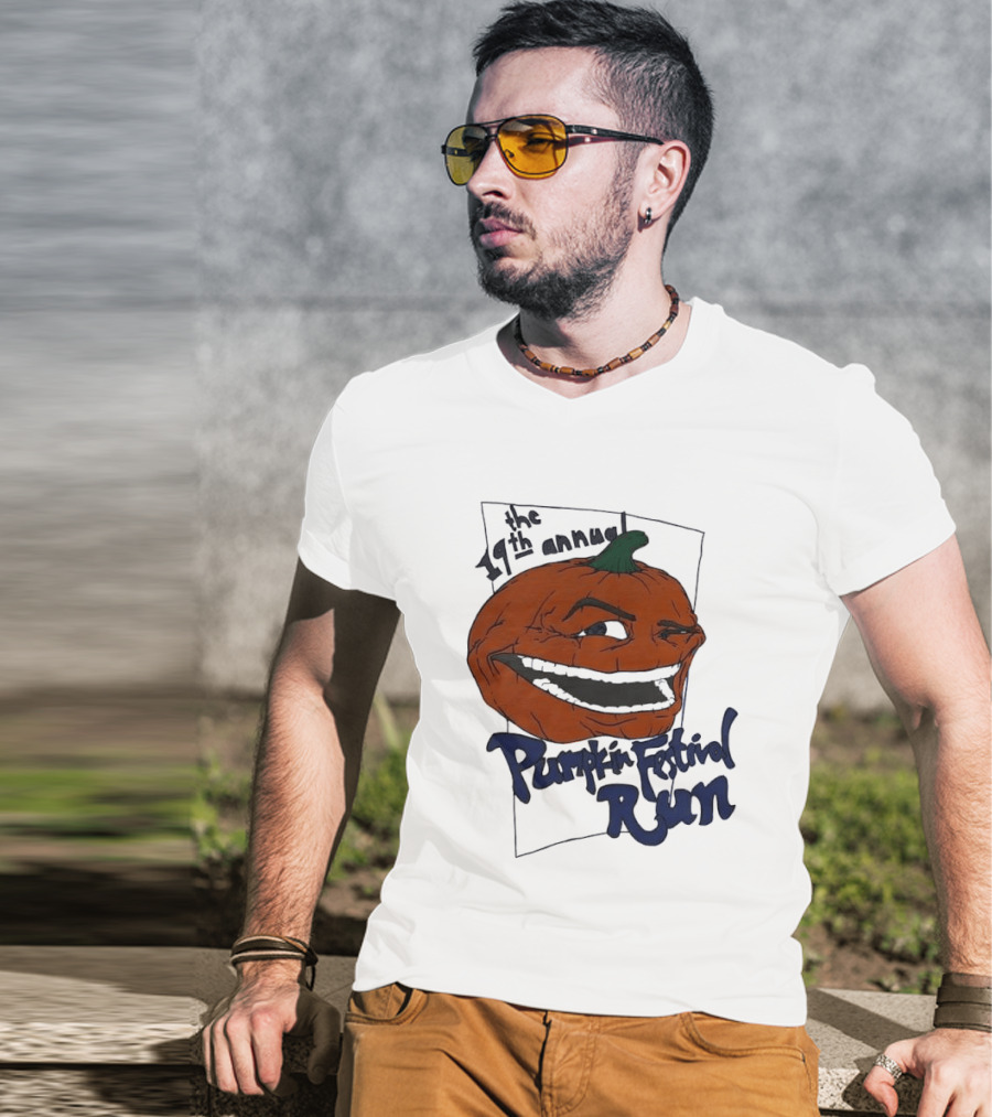 19th Annual The Pumpkin Festival Run Halloween Event Laughing Pumpkin T-Shirt