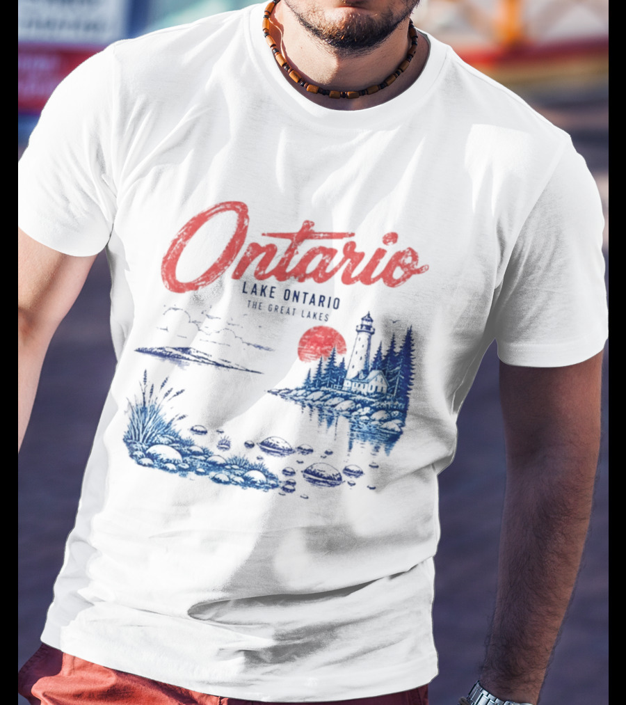 Ontario Lake Ontario The Great Lakes Lighthouse Scene T-Shirt