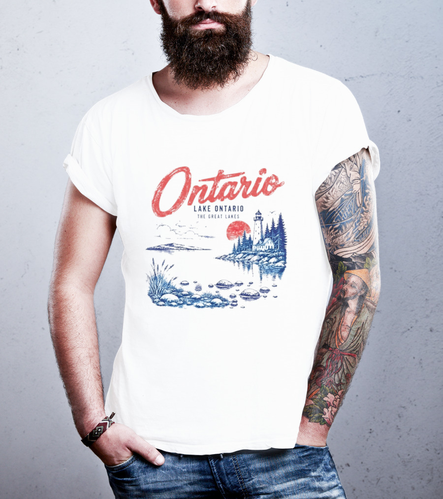 Ontario Lake Ontario The Great Lakes Lighthouse Scene T-Shirt