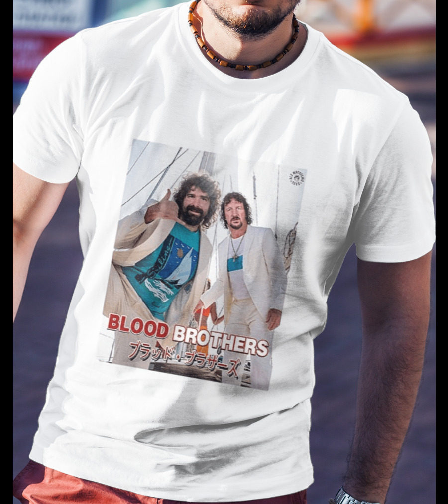 Blood Brothers Mick Foley Terry Funk Sailboat 80s Style Japanese T-Shirt