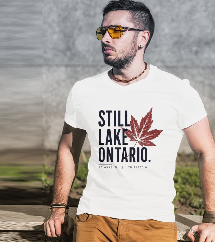 Still Lake Ontario Canada 43.6532°N 79.4497°W Maple Leaf T-Shirt