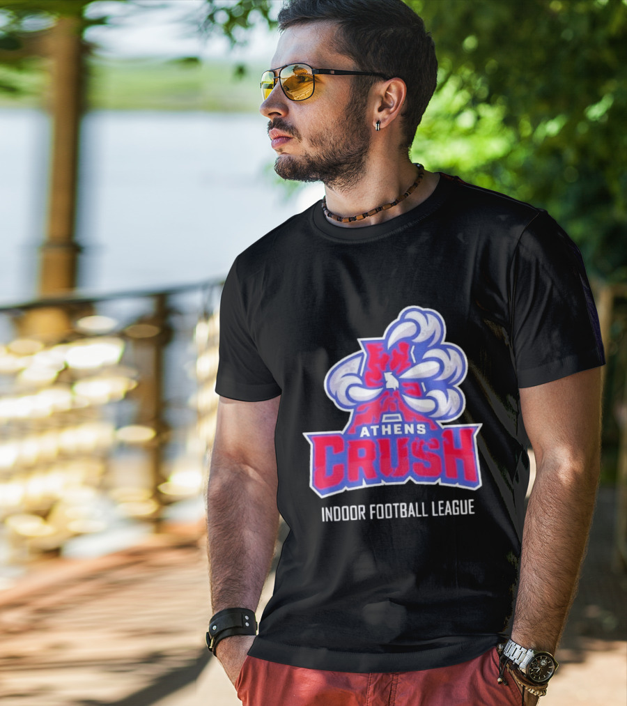 Athens Crush Indoor Football League Team Logo Cloudburst T-Shirt