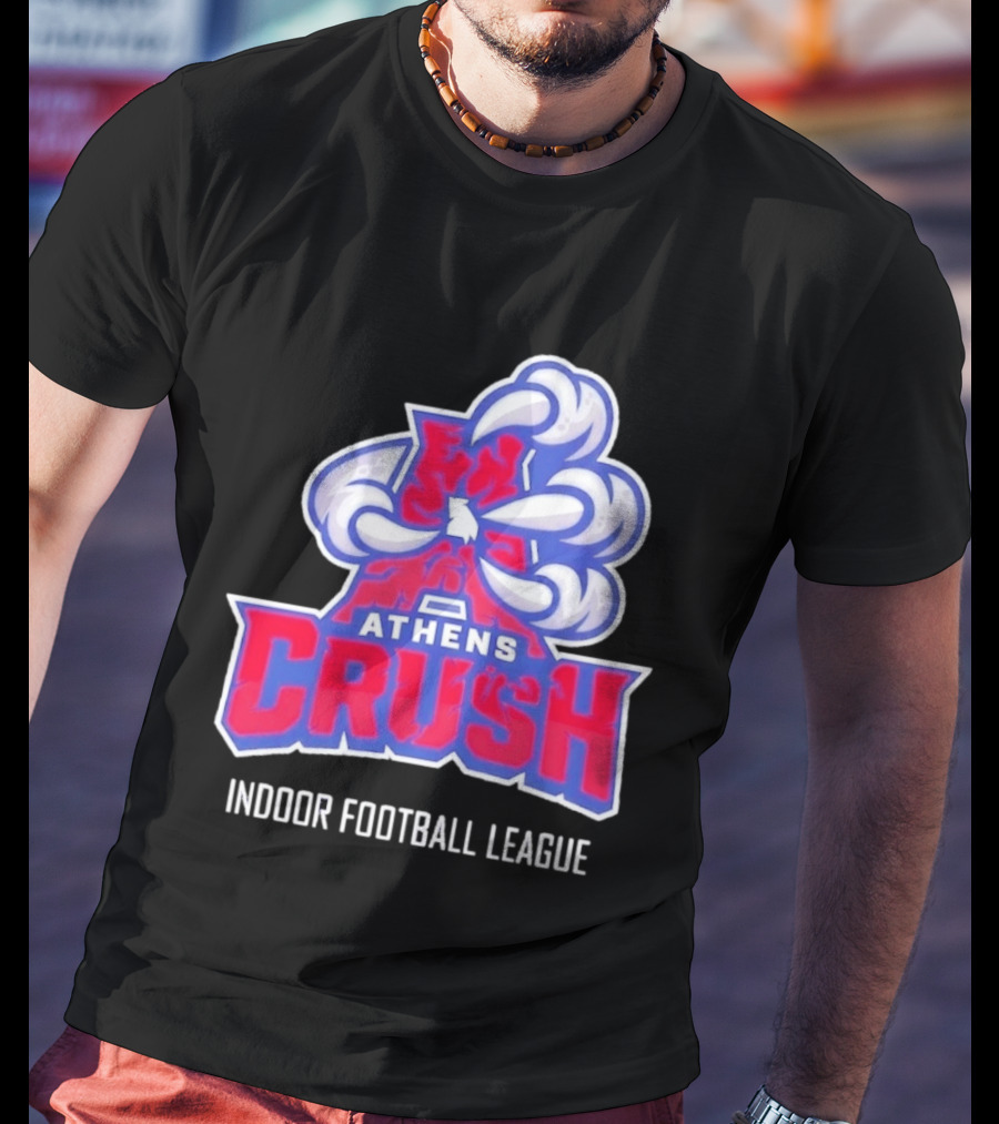 Athens Crush Indoor Football League Team Logo Cloudburst T-Shirt