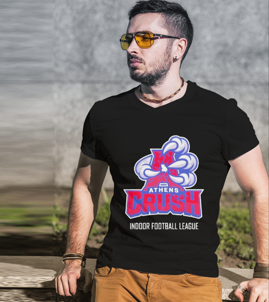 Athens Crush Indoor Football League Team Logo Cloudburst T-Shirt
