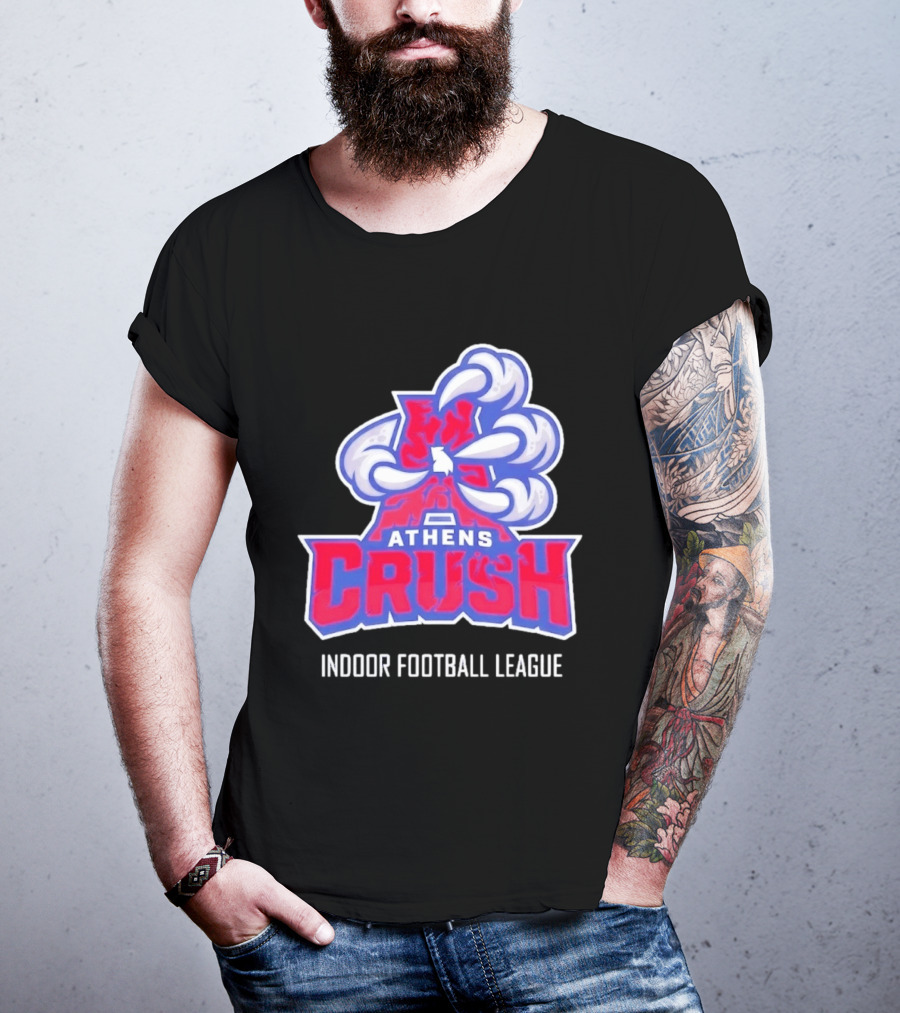 Athens Crush Indoor Football League Team Logo Cloudburst T-Shirt