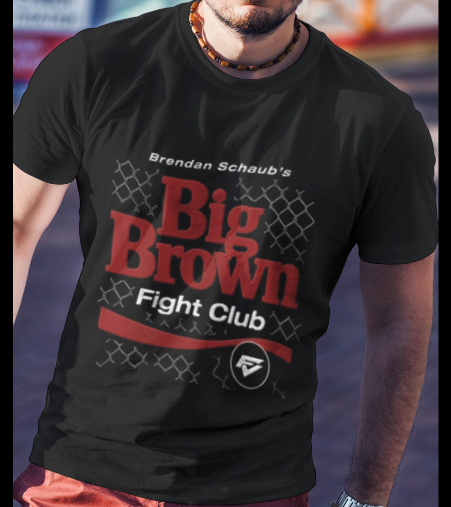 Brendan Schaub Big Brown Fight Club Chain Link Fence Red Wave T-Shirt