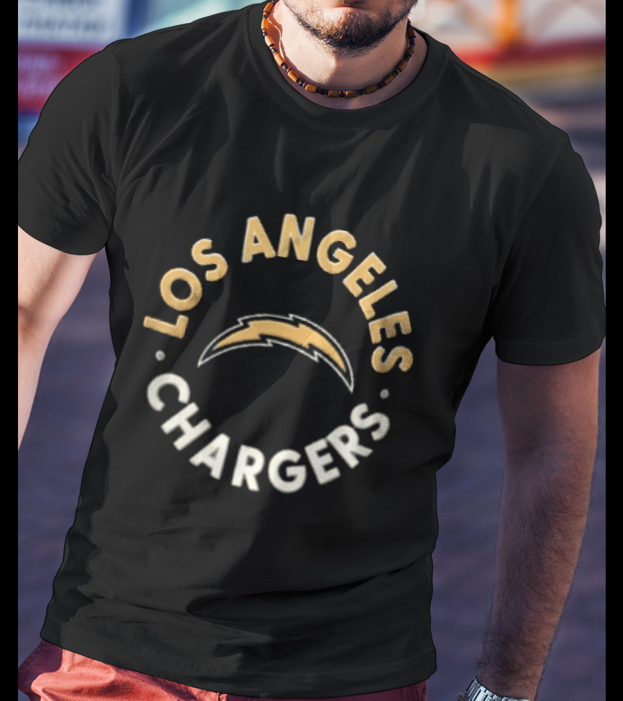 Los Angeles Chargers NFL Team Bolt Icon Circle T-Shirt
