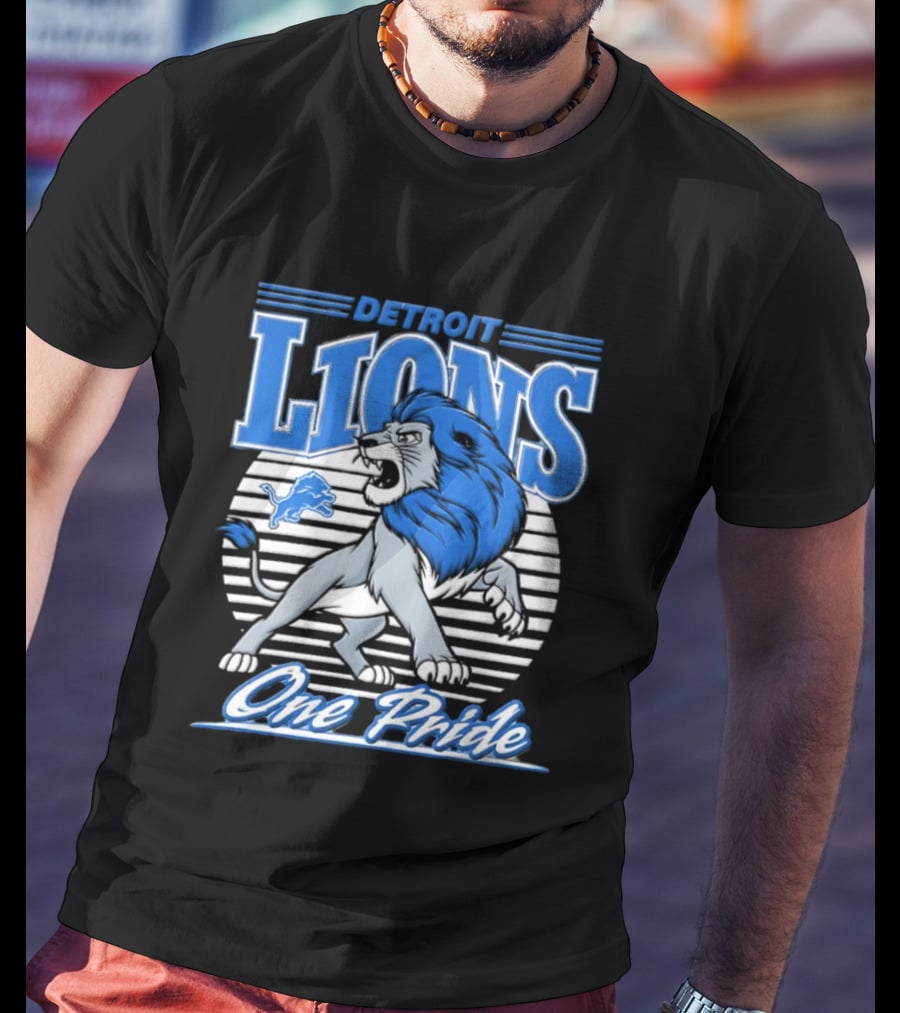 Detroit Lions One Pride Roaring Lion Fan T-Shirt