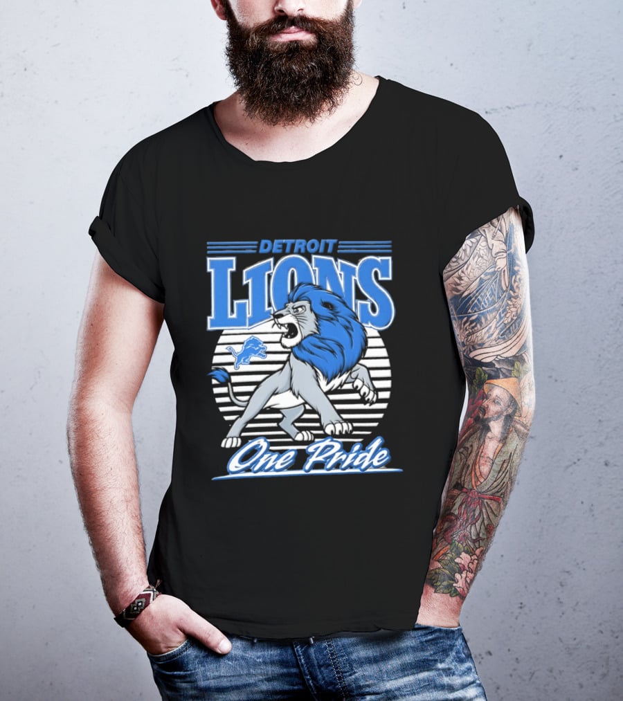 Detroit Lions One Pride Roaring Lion Fan T-Shirt