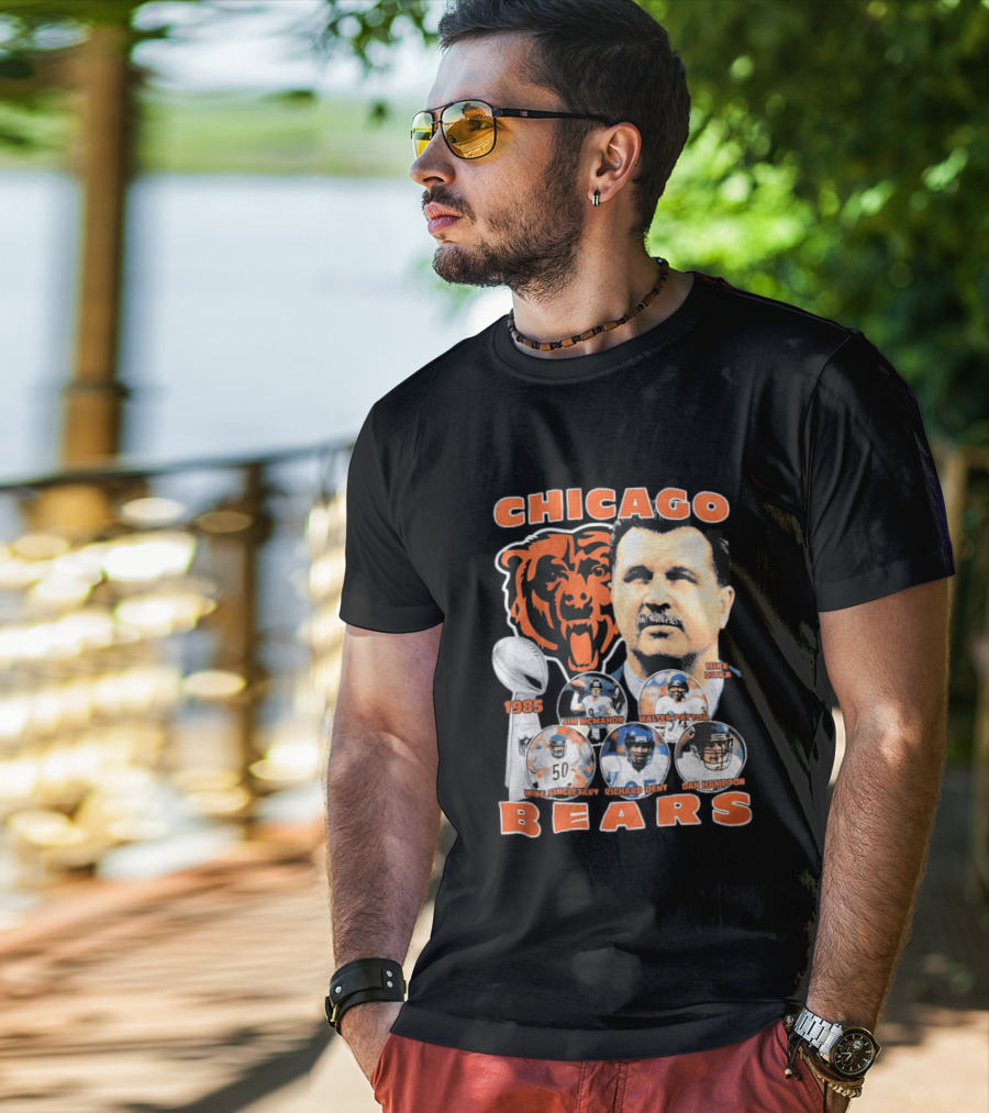 Chicago Bears 1985 Mike Ditka Jim McMahon Walter Payton Mike Singletary Richard Dent Dan Hampton T-Shirt