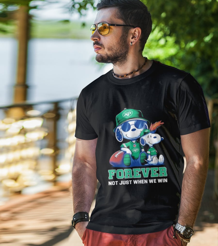 New York Jets Peanuts Snoopy Forever Not Just When We Win T-Shirt