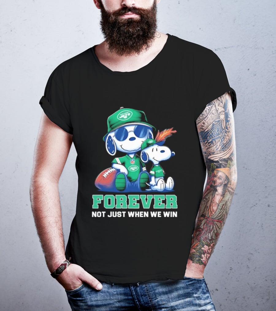 New York Jets Peanuts Snoopy Forever Not Just When We Win T-Shirt