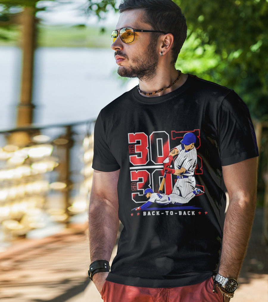 Pete Crow Armstrong Chicago Cubs Back To Back HR SB 30 30 Club Baseball T-Shirt