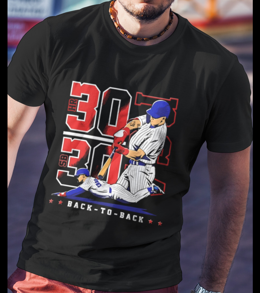 Pete Crow Armstrong Chicago Cubs Back To Back HR SB 30 30 Club Baseball T-Shirt