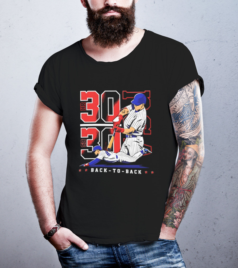 Pete Crow Armstrong Chicago Cubs Back To Back HR SB 30 30 Club Baseball T-Shirt