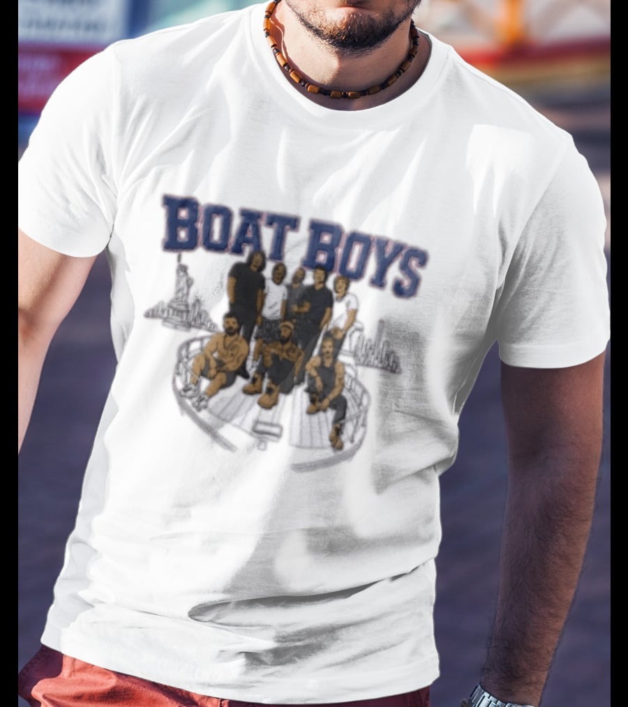 Boat Boys Odell Beckham Jr Victor Cruz Yacht NYC Skyline Roster Cartoon T-Shirt