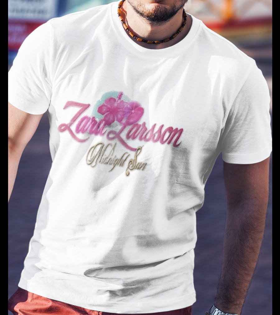 Zara Larsson Midnight Sun Pink Hibiscus Sparkles Y2K T-Shirt