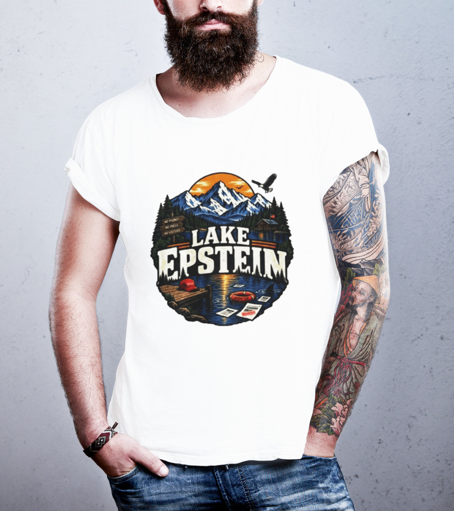Lake Epstein No Phones No Photos No Visitors Mountain Scene T-Shirt