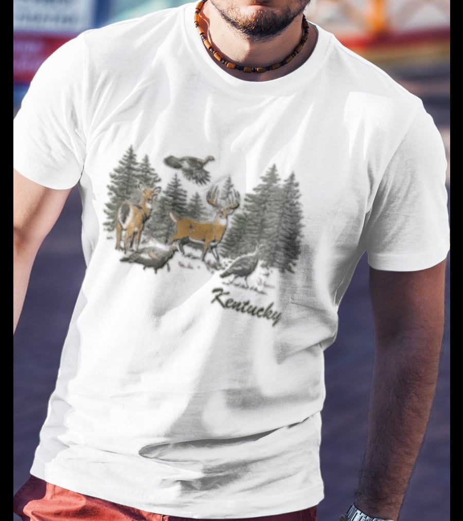 The Deer Turkey Season Forest Hunting Scene T-Shirt