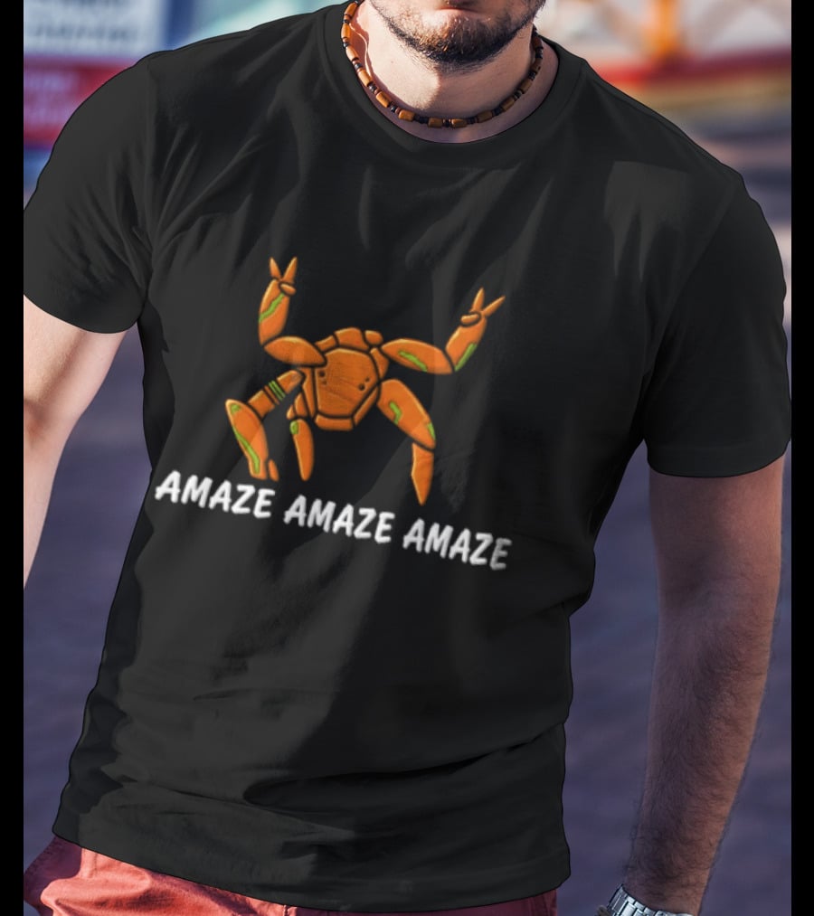 Amaze Orange Crab Celebratory Alien Rocky T-Shirt