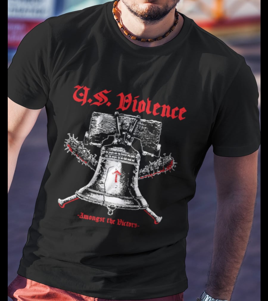 U.S. Violence Liberty Bell Spiked Bats Amongst The Victors T-Shirt