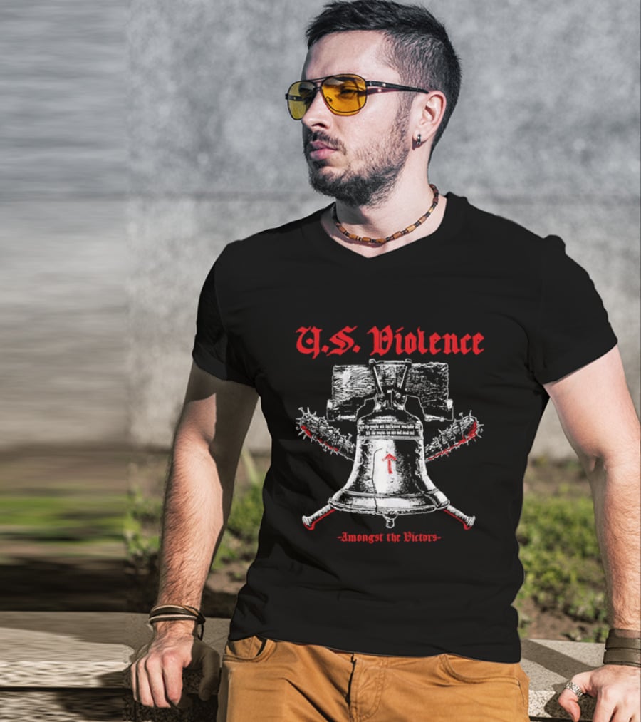 U.S. Violence Liberty Bell Spiked Bats Amongst The Victors T-Shirt