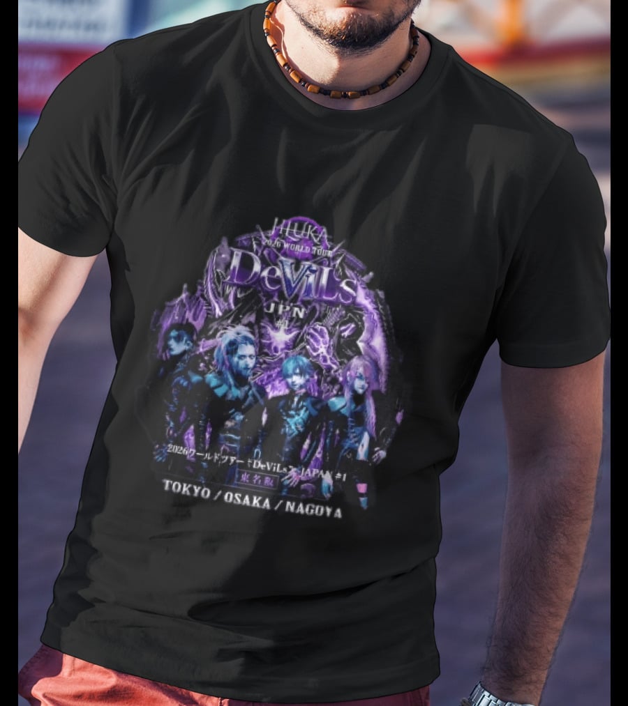 Jiluka 2026 World Tour Devils JPN Tokyo Osaka Nagoya Band Members Purple Glow T-Shirt