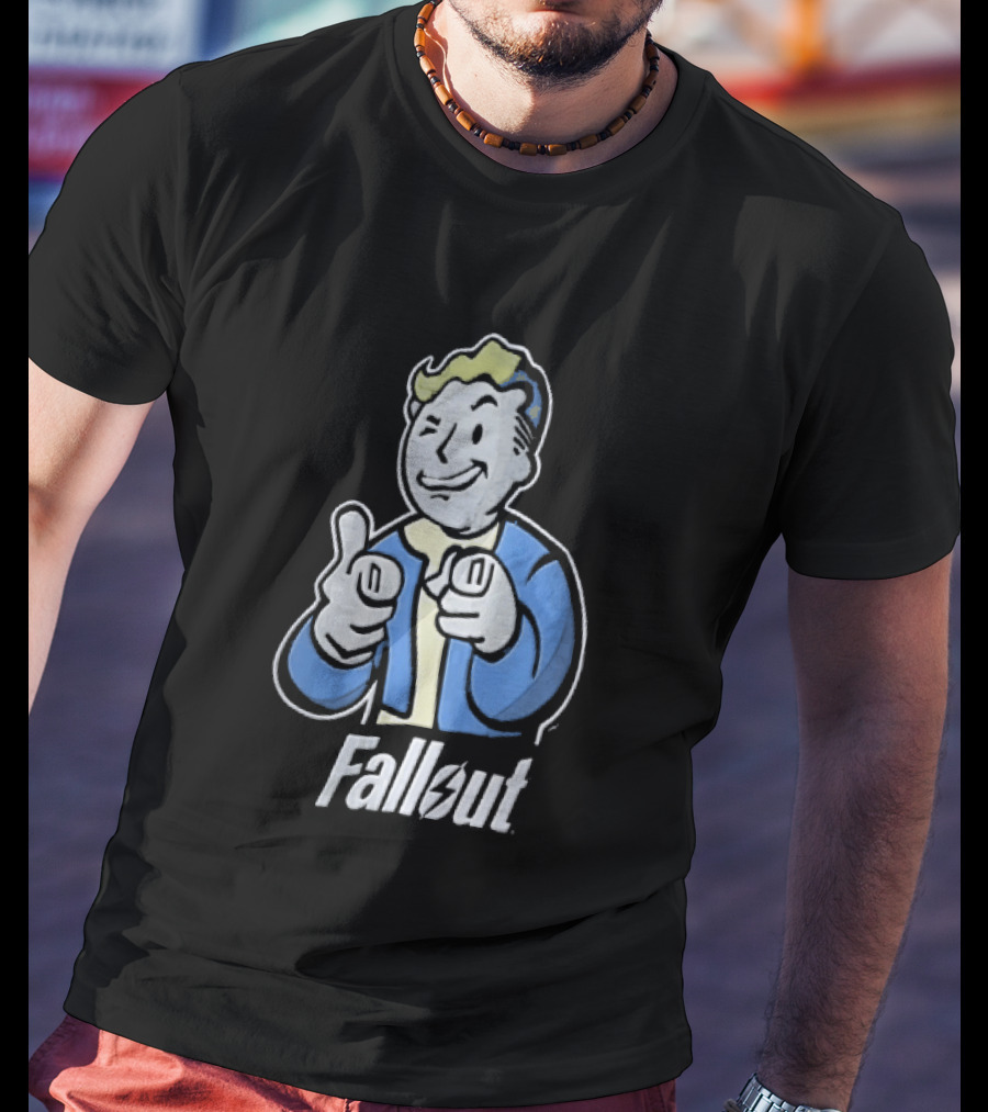 Fallout Vault Boy Pointing Finger T-Shirt